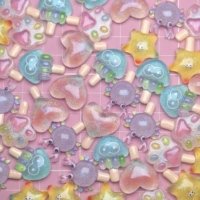 Simulation Glitter Coeur Étoile Sucette Résine Dos Plat Cabochon Scrapbooking pour Téléphone Déco Pièces Maison De Poupée Accessoires