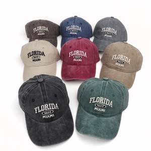 Gorra de Béisbol Retro Sin Estructura con Bordado de Letras, de Algodón Lavado, Estilo Vintage, para Uso en Múltiples Ocasiones - Product Image 1