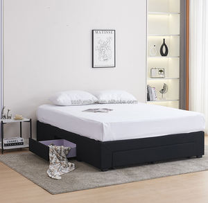 Каркас мягкой кровати с ящиками для хранения, прочная поддержка, льняная тканевая основа для кровати для взрослых - Product Image 3