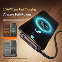 Cable USB de Carga Rápida de 240W con Trenzado de Nailon, Conector en Ángulo de 90 Grados, Rotación de 360°, Multiángulo, Tipo C, Soporte para Teléfono para Juegos