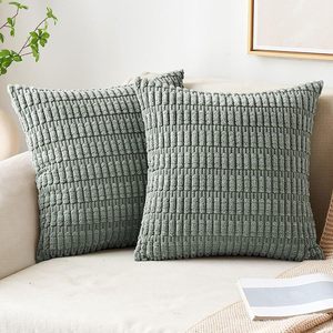 Fodera per cuscino in velluto a coste tinta unita, morbida e felpata, per testiera letto, cuscino decorativo per divano, stile bohémien - Product Image 2