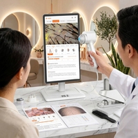 Analizador de Piel con IA para Piel Sensible, 8MP, para Centros de Estética, Detecta Rojeces, con Tableta de 13.3 Pulgadas, Cuidado Calmante Profesional