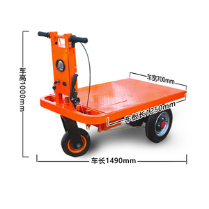 Construction With Wheelbarrow Hand Push Flat Car Tire Carts & <b>Trolleys</b> Chinese Flatbed Transport <b>Trolley</b> Cart Construct - Product Image 4