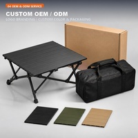 Table de camping pliable rectangulaire en acier au carbone, portable, tactique, avec sac de rangement, durable, pour pique-nique en plein air