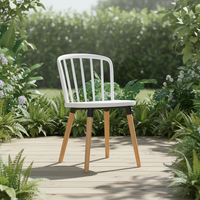 Chaises de restaurant et d'hôtel en plastique pour l'extérieur, avec pieds en hêtre, idéales pour les événements - Vente chaude