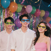 Neonglo LED-Sonnenbrille mit 3 Beleuchtungsmodi Langlebige EL-Draht Neon-Rave-Brille für Partys Halloween Abschlussfeier Valentinstag