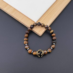 Bracelet élastique en <span class=keywords><strong>pierre</strong></span> naturelle tendance, hématite, œil <span class=keywords><strong>de</strong></span> tigre, mat, perles <span class=keywords><strong>de</strong></span> 8 mm, pour hommes et femmes, cadeaux - Product Image 2