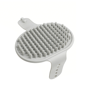 Brosse de bain pour <span class=keywords><strong>chien</strong></span>, brosse de toilettage pour poils courts pour chiens et chats, poils massants apaisants, peigne Curry avec poignée réglable - Product Image 1