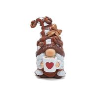 Statue de gnome de café peinte à la main, artisanat en résine synthétique, décoration de la maison, cadeau d'anniversaire