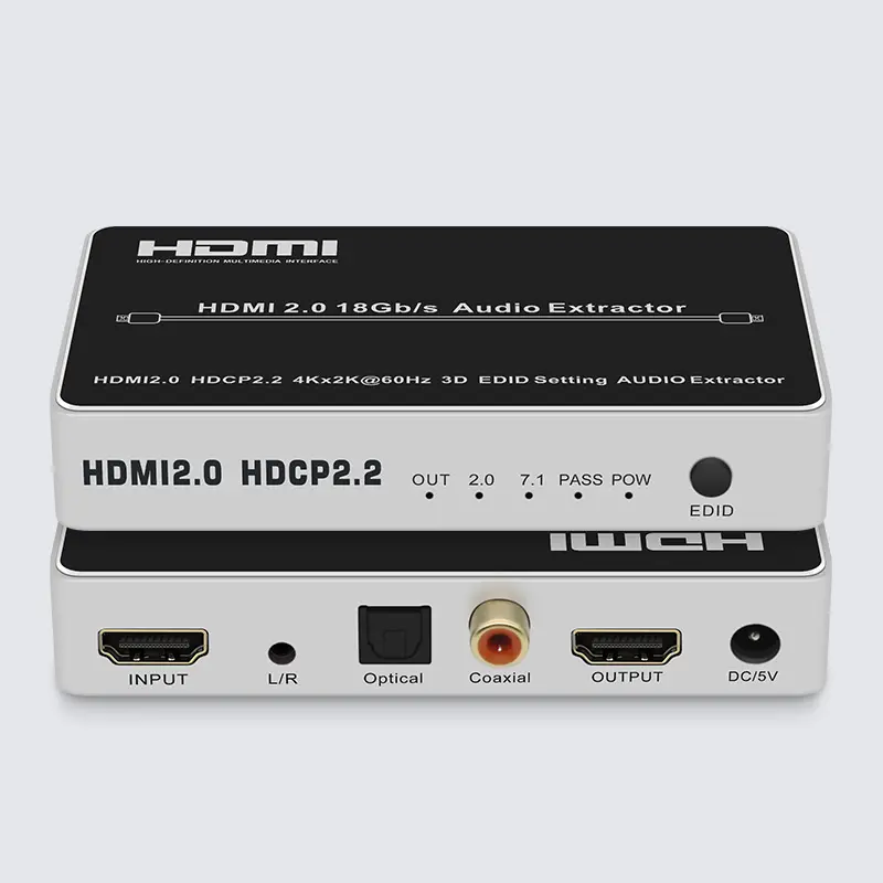 Đầu Ra Đầu Vào Tương Tự Kỹ Thuật Số HDMI2.0 HDCP2.2 Đầu Ra Đầu Ra L/R Quang Đồng Trục DC/5V HDMI Bộ Tách Bộ Chuyển Đổi 5.1