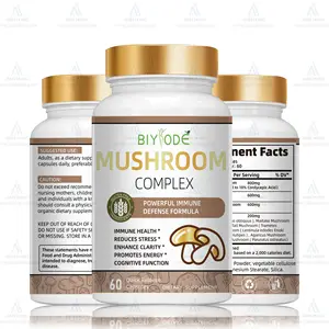 Biyode Hot Sale Private Label Vegan Natural Brain Booster Healthcare Supplement Wholesale Lion Mane Mushroom Extract Capsules