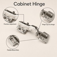 Fourniture en gros : Charnière à ressort à angle large avec amortissement hydraulique, fermeture douce, antirouille, en fer, design moderne, pour armoire de cuisine et placard pliant