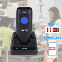 Escáner de Código de Barras Portátil Mini YHDAA, Inalámbrico BT, Lector de Códigos de Barras 1D CCD, Compatible con Teléfonos Inteligentes, Tabletas, Computadoras Portátiles, PC