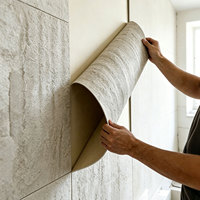 Revêtement mural flexible en pierre souple, panneau décoratif en travertin, dalle en terre battue, feuille de pierre flexible pour revêtement mural extérieur et intérieur