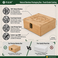 Boîte à thé en bambou naturel avec compartiment de rangement et revêtement de qualité alimentaire pour sachets de thé, emballage cadeau OEM