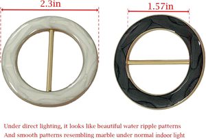 Farboat Pcs Anneaux de ceinture style marbre, Boucles pour foulards, Pinces à cravate pour T-shirt - Product Image 2