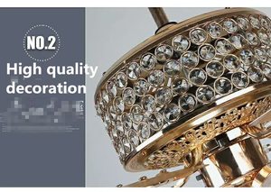 Quạt trần đèn pha lê bạc 52 inch tích hợp đèn <span class=keywords><strong>LED</strong></span>, điều khiển từ xa, 3 chế độ đổi màu - Product Image 5