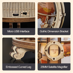 CPC Certifié Robotime <span class=keywords><strong>Rokr</strong></span> DIY Assemblé À La Main En <span class=keywords><strong>Bois</strong></span> Artisanat ST003 Globe Lumineux En <span class=keywords><strong>Bois</strong></span> <span class=keywords><strong>3D</strong></span> Puzzles En <span class=keywords><strong>Bois</strong></span> - Product Image 5