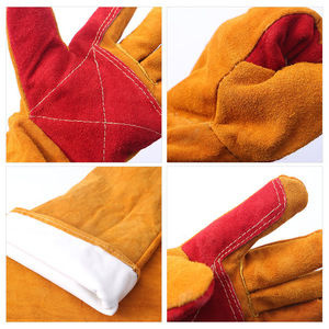 Dawei Welding <b>Gloves</b> 60cm Cowhide Leather Heat Insulating For Welding Industry - Product Image 4