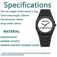 Montre pour homme personnalisée avec photo, style professionnel, bracelet en plastique, cadran de 40 mm, pour un cadeau d'anniversaire