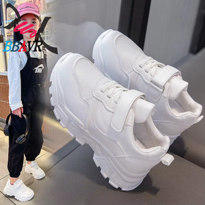 Calzado Deportivo Casual Ligero, Antideslizante y Cómodo para Niños, Unisex, con Cierre de Velcro, en PU y Malla, para Todas las Temporadas, Color Blanco, Novedad 2025 - Product Image 3