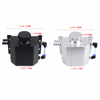 Réservoir de purge d'huile moteur carré, Récipient de récupération des gaz d'échappement en alliage d'aluminium, Grande capacité, Réservoir anti-transbordement 1 L/2 L