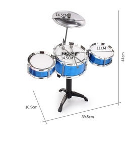Batterie de table pour enfants 3 pièces à une seule couche avec petit cymbale et baguettes, instrument de musique jouet - Product Image 6