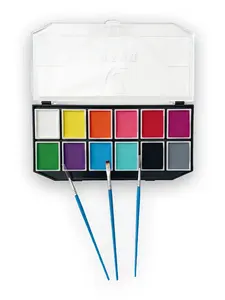 Kit de pintura facial fluorescente de neón a base de agua para niñas, paleta de arte corporal lavable para fiestas de celebración, festivales de cosplay para niños - Product Image 4