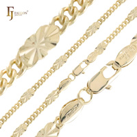 Cadena de Eslabones Decorativos con Diseño de Girasol de 4.5mm, Estilo FJ Fallon, Chapada en Oro Rosa sobre Latón