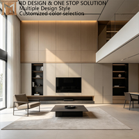 Modernes Integriertes TV-Möbel-Design Luxuriös für 85-Zoll-Fernseher mit Vollwand-Stauraum und 3D-Anpassungslösung