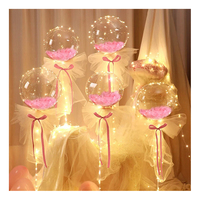 Ballons à DEL bobo d'anniversaire en plastique de couleur standard à bulles de décoration pour fête de mariage avec logo personnalisé