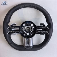 Volant en cuir et fibre de carbone personnalisé avec palettes de changement de vitesse pour Mercedes-Benz W205 W213 X253 C200 Classe C - Amélioration de l'intérieur