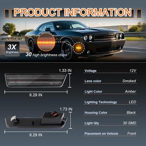 Feux de position latéraux LED Raryloy pour Challenger 2008-2014, pare-chocs avant, lentille fumée ambre, 12V, rétrofit/amélioration - Product Image 2