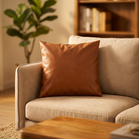 Housse de coussin décorative pour canapé de salon, en similicuir de vachette imperméable, vente en gros