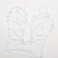 Ensemble 2 pièces sexy en dentelle unie pour femme, été 2026, avec débardeur en maille à col en V et legging