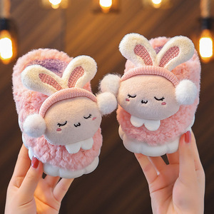 Women's Canvas Cotton Fluffy Cute Puppy-pattern Winter Warm Eco-friendly Slip-resistant Plastic-soled Plush Evergreen Outdoor - Product Image 1