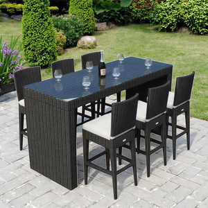 Sillas semi-bar para patio alto <span class=keywords><strong>taburetes</strong></span> de mostrador <span class=keywords><strong>blancos</strong></span> nórdicos juegos de Bar Tiki para exteriores <span class=keywords><strong>baratos</strong></span> sillas y mesas de bar - Product Image 2