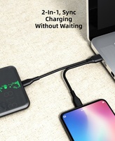 Câble de charge rapide USB C Type C 2 en 1 avec logo personnalisé OEM ODM, cordon de chargeur PV pour téléphones portables Xiaomi Samsung Andriod
