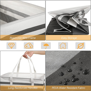 Cestini portaoggetti <span class=keywords><strong>per</strong></span> <span class=keywords><strong>cesto</strong></span> portabiancheria sporchi in tessuto di tela impermeabile pieghevole di grandi dimensioni da 2 pezzi all'ingrosso - Product Image 2