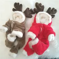 Chaqueta de invierno con capucha para perro, abrigo de invierno con capucha de renos y nieve, ropa de lana suave y cálida