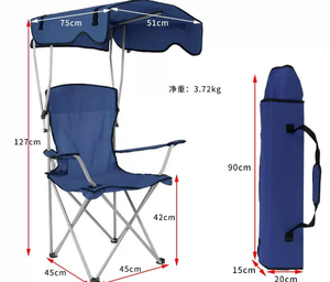 Chaise de plage, de <span class=keywords><strong>camping</strong></span> et de pêche pliable, légère, personnalisable avec logo, pour l'extérieur, avec auvent - Product Image 2