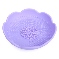 Éponge cosmétique pour femmes, forme de fleur, douce, facile à tenir, réutilisable, pliable, multicolores, outils de maquillage, pinceau en silicone