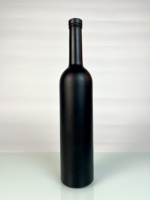 Bouteilles d'alcool en verre noir à col haut pour bouteille de vodka/brandy/whisky/tequila/gin