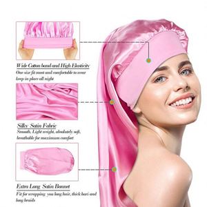 Bonnet en satin personnalisé avec logo, motif papillon imprimé, pour tresses longues et dreadlocks – Toutes saisons pour femmes - Product Image 6