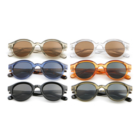 Lunettes de soleil rondes vintage rétro pour femme, monture PC CP, protection UV400, tendance et populaires