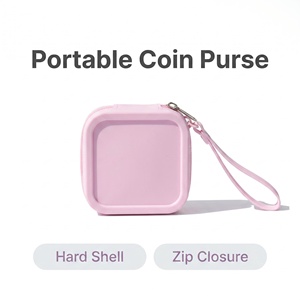 Monedero Portátil de Silicona Rígida, Mini Bolsa de Almacenamiento con Cierre para Cosméticos, Auriculares y Regalos - Product Image 1