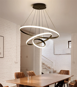 Moderno soffitto <span class=keywords><strong>ad</strong></span> anello a Led soffitta nera soggiorno sala da pranzo <span class=keywords><strong>lampadario</strong></span> <span class=keywords><strong>ad</strong></span> anello interno - Product Image 1