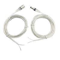 Câble d'alimentation CC en PVC transparent, connecteur mâle-femelle, fiche cylindrique, fils en cuivre étamé dénudés, 2 conducteurs 2464