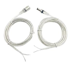 Câble d'alimentation CC en PVC transparent, connecteur mâle-femelle, fiche cylindrique, fils en cuivre étamé dénudés, 2 conducteurs UL 2464 - Product Image 3