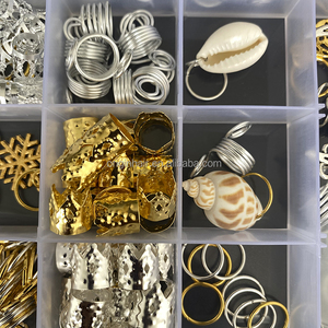 Perline Decorative per Dreadlocks Africani, Anelli per Capelli con Motivi a Barilotto, Perline in Plastica e Legno per Accessori per Capelli - Product Image 3